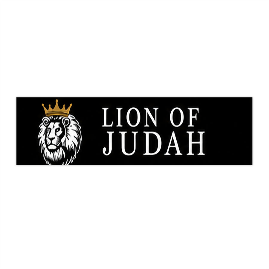 Lion of Judah Bumper Sticker — Religious Christian Car Decal with Crowned Lion Design