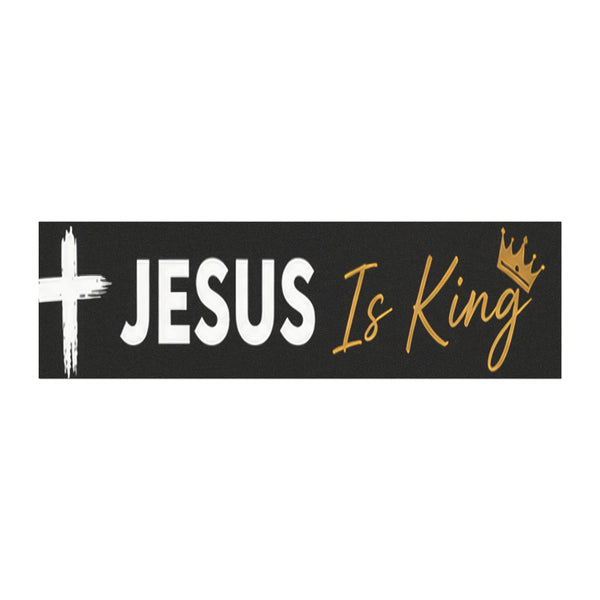 Jesus Is King Magnetic Car Sticker — Christian Faith Bumper Magnet