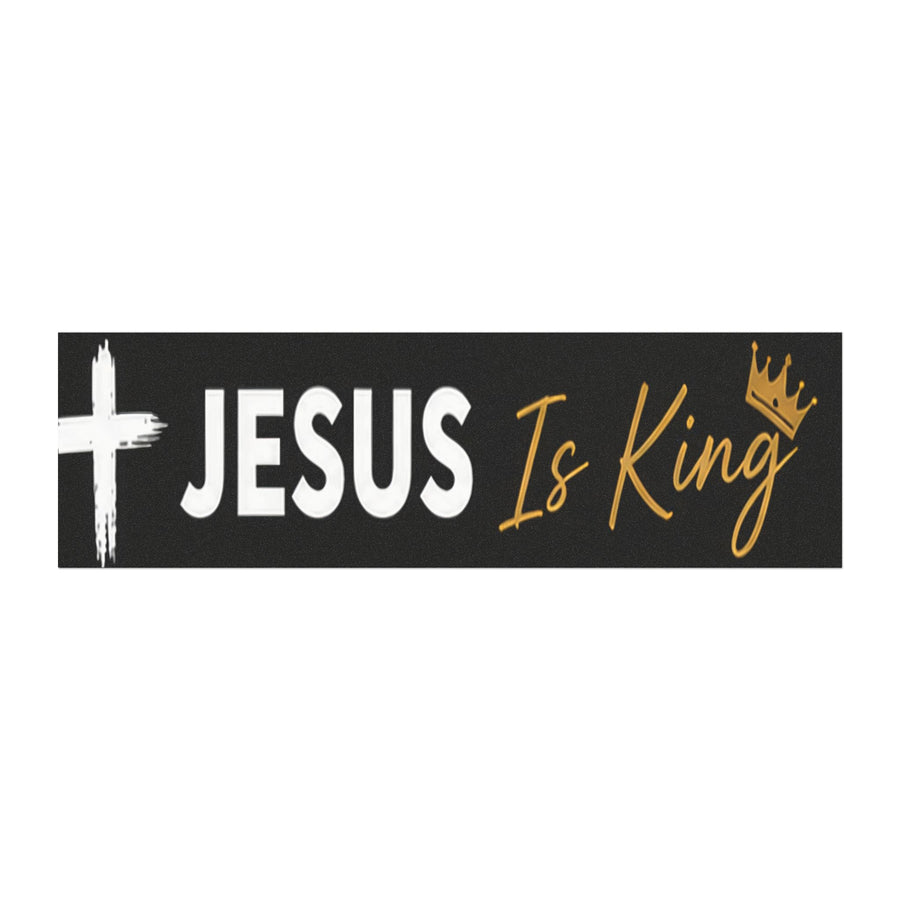 Jesus Is King Magnetic Car Sticker — Christian Faith Bumper Magnet