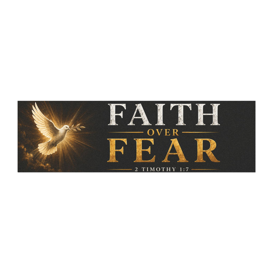 Faith Over Fear Car Magnet — Inspirational Christian Dove Design (2 Timothy 1:7)