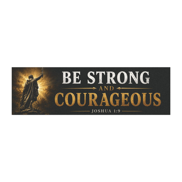 Be Strong and Courageous Car Magnet — Joshua 1:9 Inspirational Religious Vehicle Decal